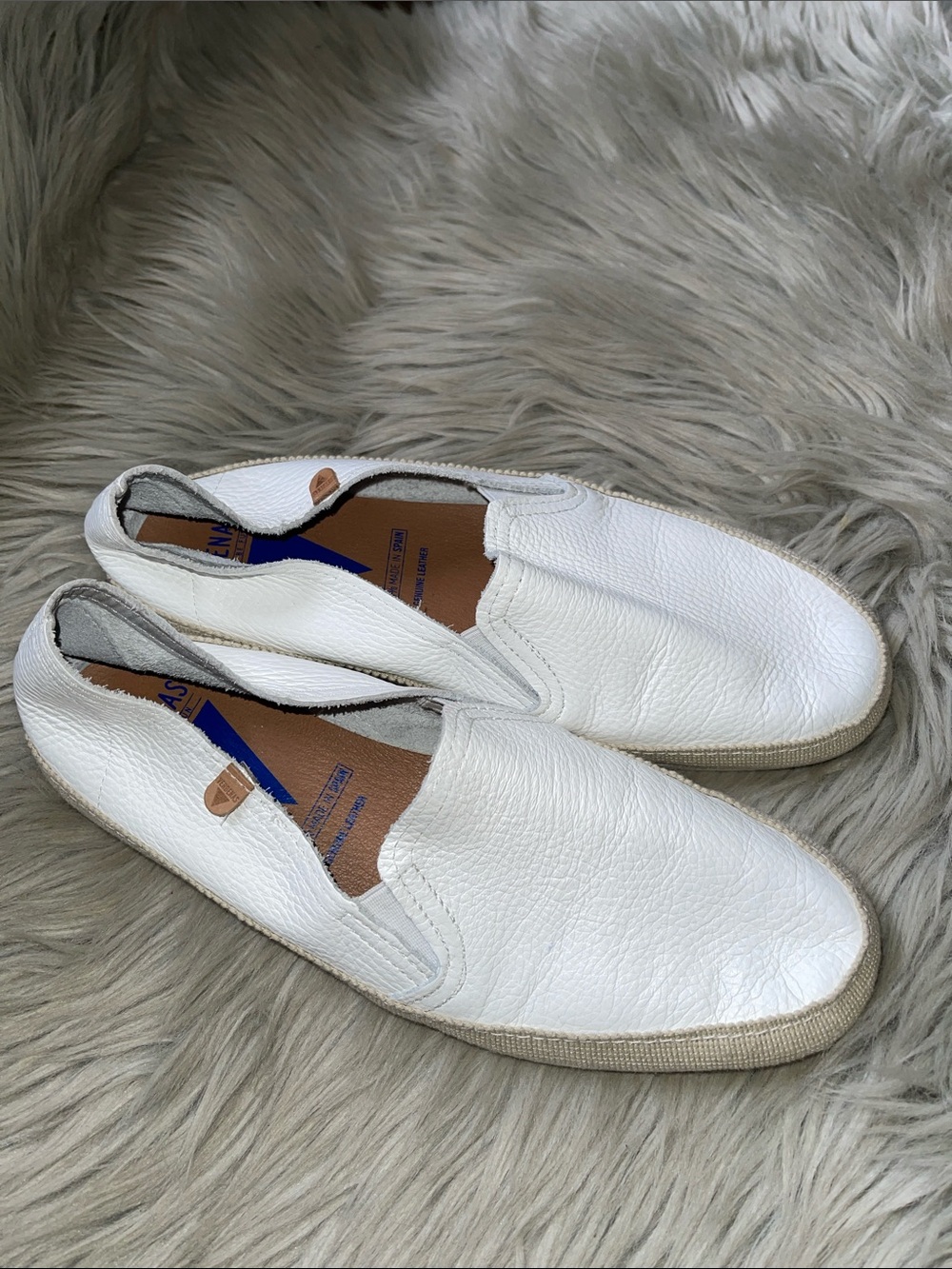 White Leather Slip-On Loafers for Women